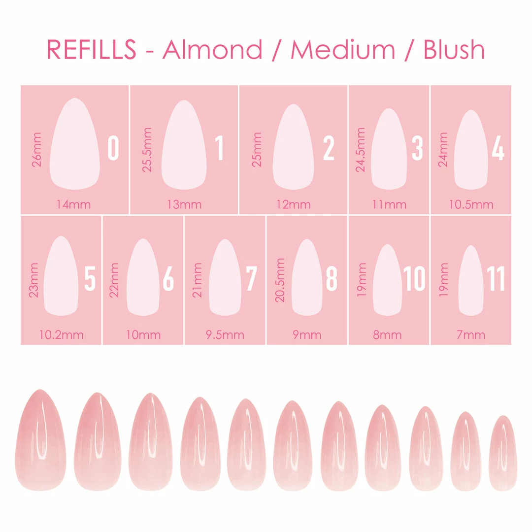 Nadeco Charme Gel Extension Tips Refill / Almond / Medium / Blush Nail Tip Refills 1 Nadeco Charme Gel Extension Tips Refill / Almond / Medium / Blush Nail Tip Refills