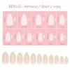 Nadeco Nail Tip Refills Charme Gel Extension Tips Refill / Almond / Short / Ivory