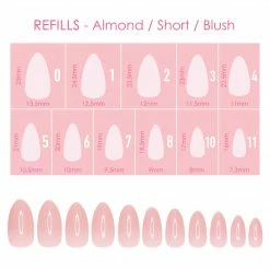 Nadeco Nail Tip Refills Charme Gel Extension Tips Refill / Almond / Short / Blush