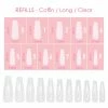 Nadeco Charme Gel Extension Tips Refill / Coffin / Long / Clear Nail Tip Refills