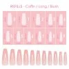 Nadeco Nail Tip Refills Charme Gel Extension Tips Refill / Coffin / Long / Blush
