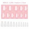 Nadeco Nail Tip Refills Charme Gel Extension Tips Refill / Coffin / Medium / Clear