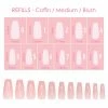 Nadeco Charme Gel Extension Tips Refill / Coffin / Medium / Blush Nail Tip Refills