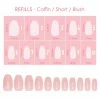 Nadeco Charme Gel Extension Tips Refill / Coffin / Short / Blush
