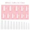 Nadeco Charme Gel Extension Tips Refill / Coffin / Extra Long / Clear Nail Tip Refills