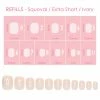Nadeco Charme Gel Extension Tips Refill / Squoval / Extra Short / Ivory
