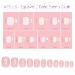 Nadeco Charme Gel Extension Tips Refill / Squoval / Extra Short / Blush