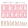 Nadeco Charme Gel Extension Tips Refill / Stiletto / Medium / Ivory Nail Tip Refills