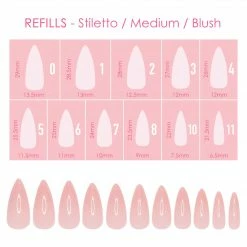 Nadeco Charme Gel Extension Tips Refill / Stiletto / Medium / Blush Nail Tip Refills