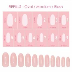 Nadeco Charme Gel Extension Tips Refill / Oval / Medium / Blush