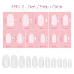 Nadeco Nail Tip Refills Charme Gel Extension Tips Refill / Oval / Short / Clear