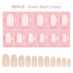Nadeco Charme Gel Extension Tips Refill / Oval / Short / Ivory