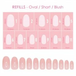 Nadeco Nail Tip Refills Charme Gel Extension Tips Refill / Oval / Short / Blush
