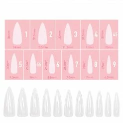 Nadeco Charme Gel Extension Tips / Stiletto / Long / Clear