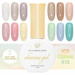 New Arrivals Charme Gel Shimmer Ice Cream Collection / 12 Colors