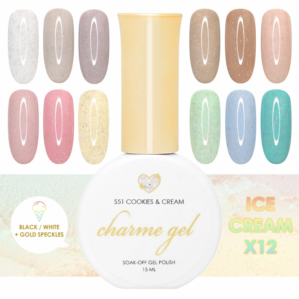 New Arrivals Charme Gel Shimmer Ice Cream Collection / 12 Colors 1 New Arrivals Charme Gel Shimmer Ice Cream Collection / 12 Colors