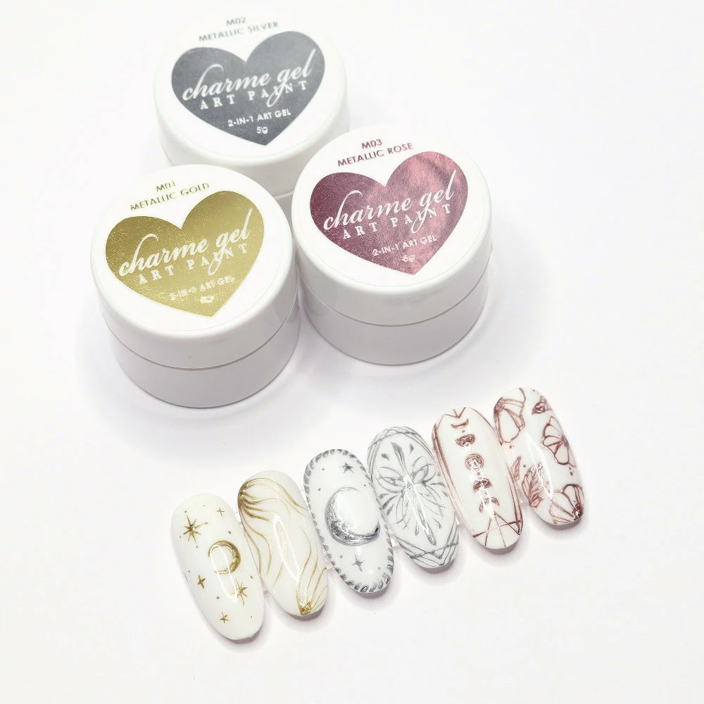 New Arrivals Charme Gel Art Paint / M01 Metallic Gold 3 New Arrivals Charme Gel Art Paint / M01 Metallic Gold