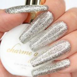 Charme Gel / Glitter G02 Silver Leaf Wedding Season