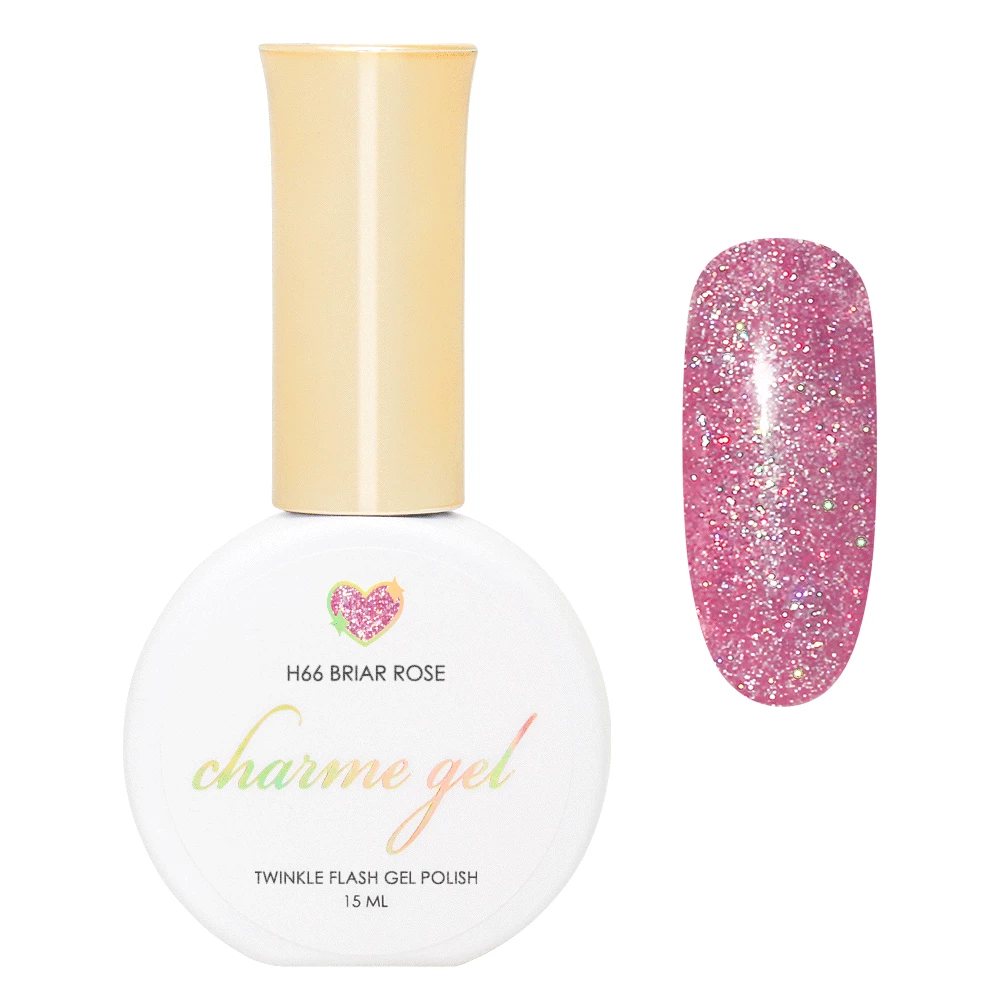 Charme Gel / Holographic Twinkle H66 Briar Rose Gel Polish 1 Charme Gel / Holographic Twinkle H66 Briar Rose Gel Polish