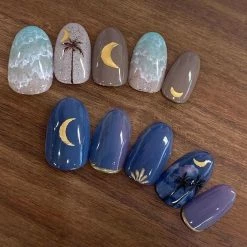 Nail Partner Clou Japanese Nail Art Sticker / Moon Phases / Silver Foil