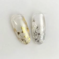 Nail Partner Clou Japanese Nail Art Sticker / Flora / Gold Foil
