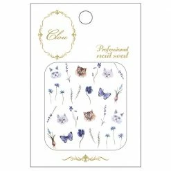 Nail Partner Clou Japanese Nail Art Sticker / Lavender Cats