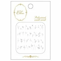 Nail Partner Clou Japanese Nail Art Sticker / Flora 2 / Silver Foil