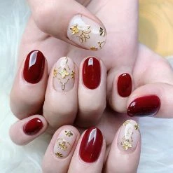 Nail Partner Clou Studs / Flower HAU / Gold Nail Art