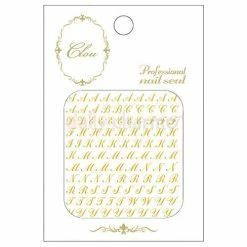 Nail Partner Clou Japanese Nail Art Sticker / Alphabet Cursive / Gold Foil