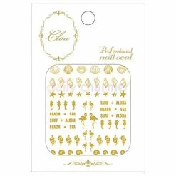 Nail Partner Summer Nails Clou Japanese Nail Art Sticker / Happy Beach / Gold Foil