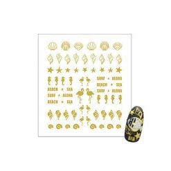 Nail Partner Summer Nails Clou Japanese Nail Art Sticker / Happy Beach / Gold Foil
