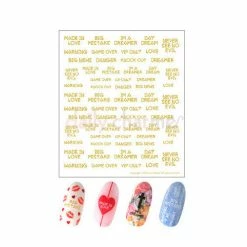Nail Partner Clou Japanese Nail Art Sticker / Love ID II / Gold Foil