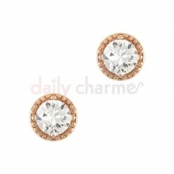 Daily Charme Vintage Round Crystal Gem / Rose Gold