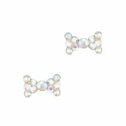 Daily Charme Simple Rhinestone Bow / AB Crystal