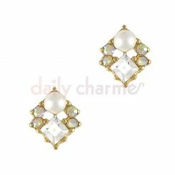 Daily Charme Summer Nails Geometric Pearl Gem Cluster