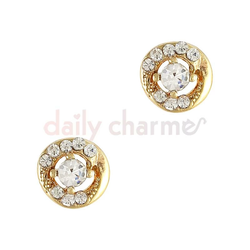 Daily Charme Dollar Store Round Crystal Twist / Gold 1 Daily Charme Dollar Store Round Crystal Twist / Gold