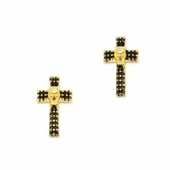 Daily Charme Studded Skull Cross / Gold