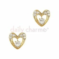 Daily Charme Vintage Crystal Heart / Gold Charms