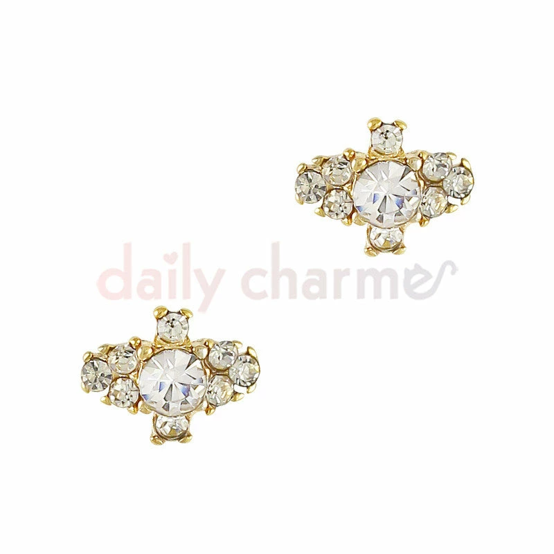 Daily Charme Charms Petite Crystal Tiara / Gold 1 Daily Charme Charms Petite Crystal Tiara / Gold