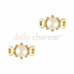 Daily Charme Wedding Season Vintage Pearl Bow / Gold