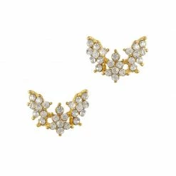 Daily Charme Wedding Season Ornate Crystal Wings / Gold