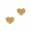 Daily Charme Crystal Studded Heart / Gold / Peach Dollar Store