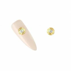 Daily Charme Dollar Store Geometric Round Gem / Gold / AB Crystal