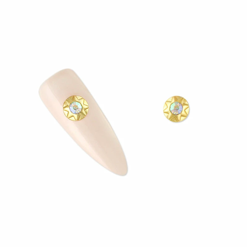 Daily Charme Dollar Store Geometric Round Gem / Gold / AB Crystal 2 Daily Charme Dollar Store Geometric Round Gem / Gold / AB Crystal