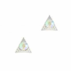 Daily Charme Textured Triangle Gem / Silver / AB Crystal Dollar Store