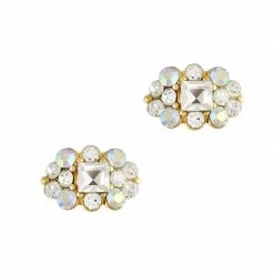 Daily Charme Dollar Store Oval Cluster With Faceted Stone / AB Crystal