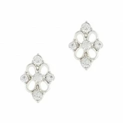 Daily Charme Decorated Rhombus Gem / Silver