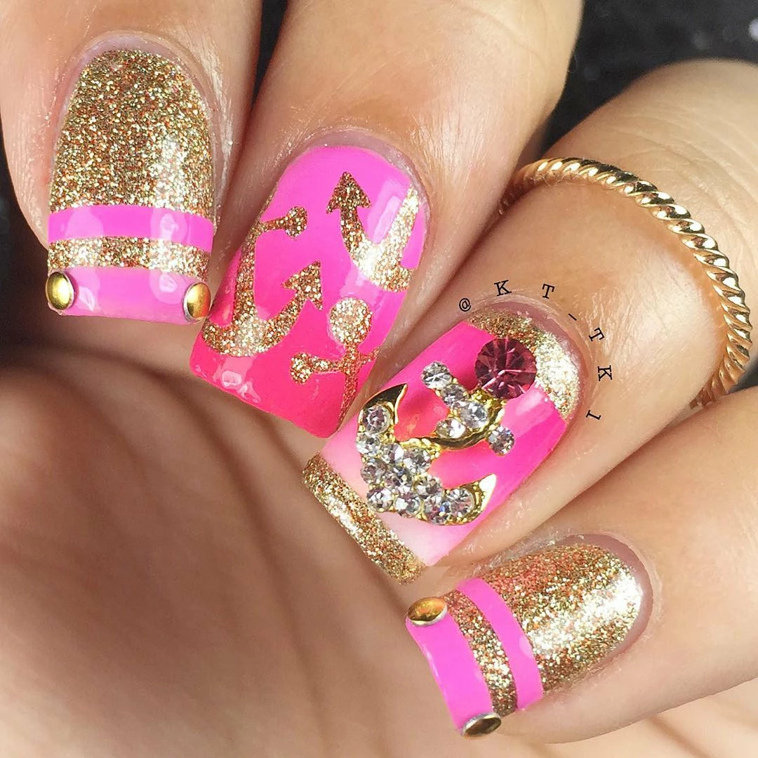 Daily Charme Crystal Anchor / Pink 3 Daily Charme Crystal Anchor / Pink