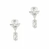 Daily Charme Luxe Floral Dangle / Silver Wedding Season