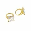 Daily Charme Square Diamond Ring / Gold / AB Crystal Wedding Season